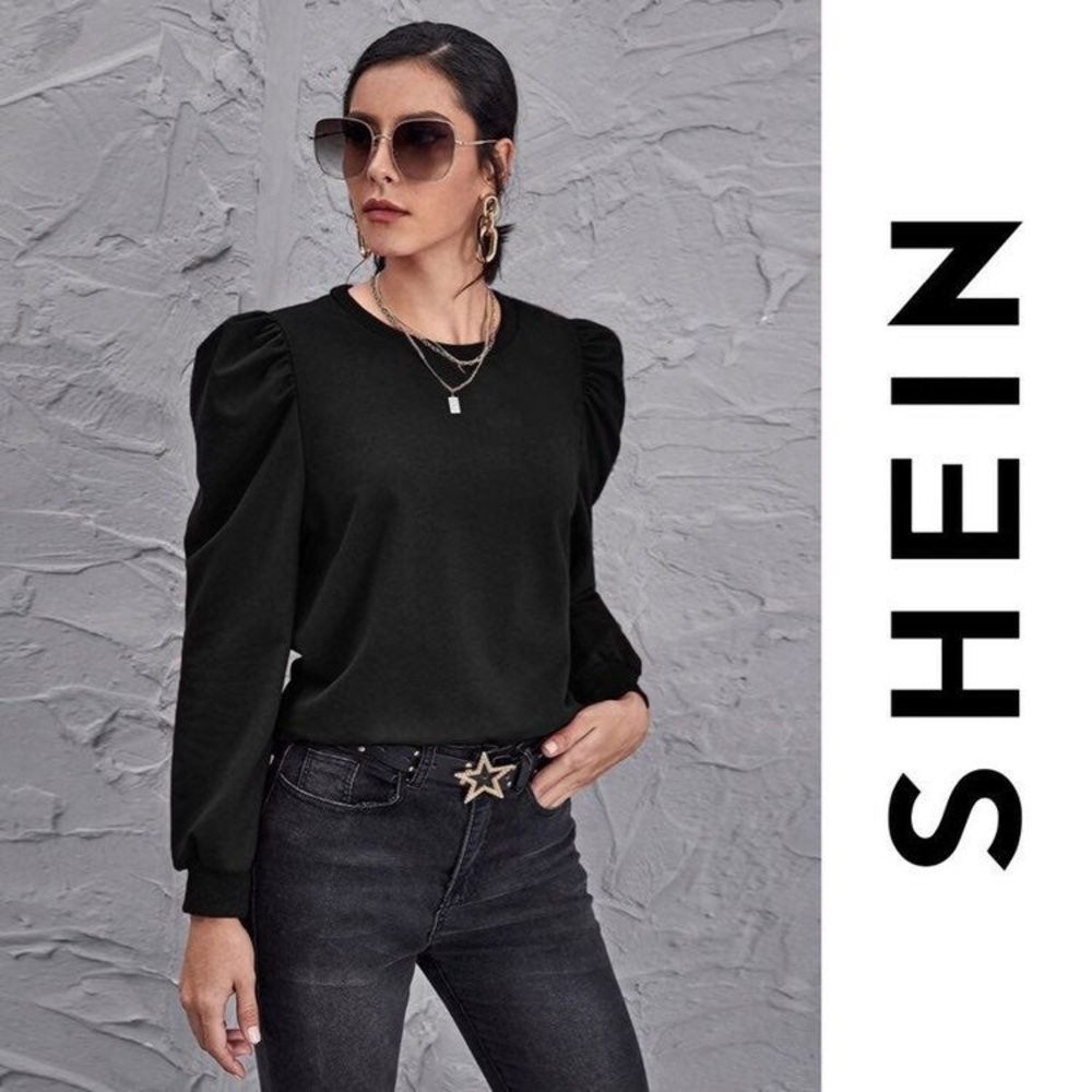 Shein Lightweight Lantern Sleeve Sweater
